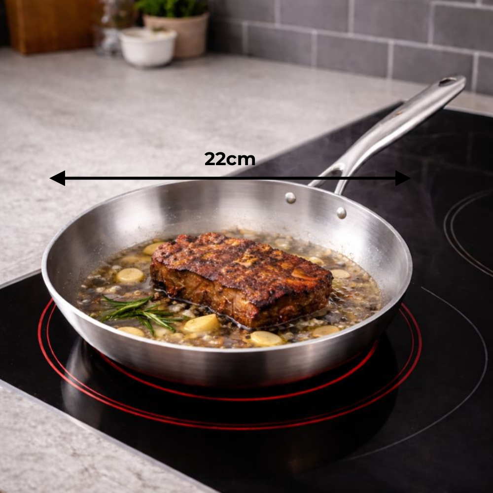SteakPro Edelstahlpfanne – Restaurant-Qualitaet für zuhause