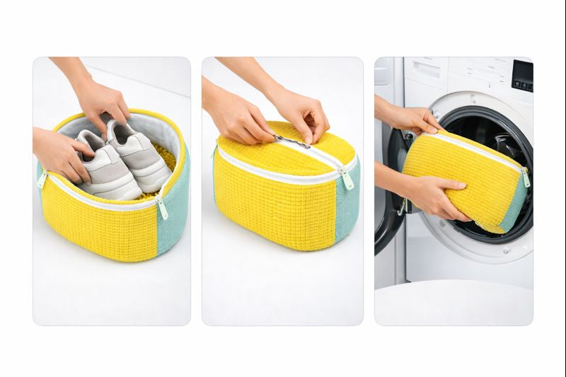 Sneakerwash – Schuhe sauber waschen, Maschine schützen
