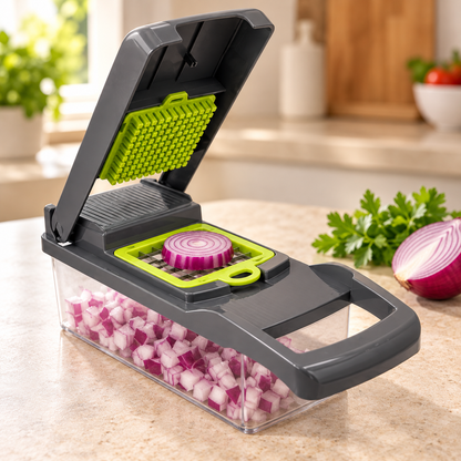 GemüseKlar Gemüseschneider mit Zwiebel und Auffangbehälter