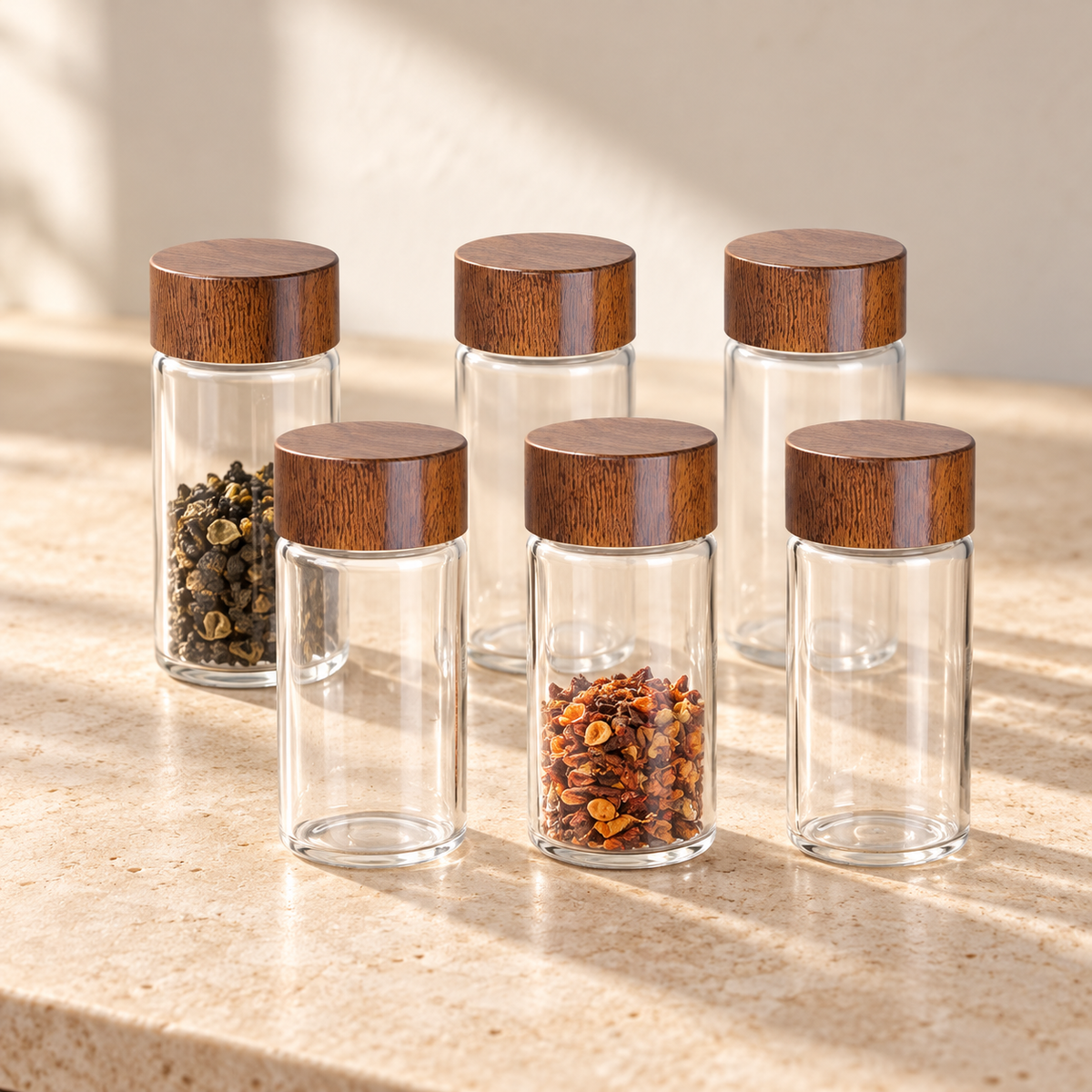 ProduktKlar 15882922426708 – sechs Mini-Gläser, L 30 ml, Inhalt als Anwendungsbeispiel, nicht enthalten